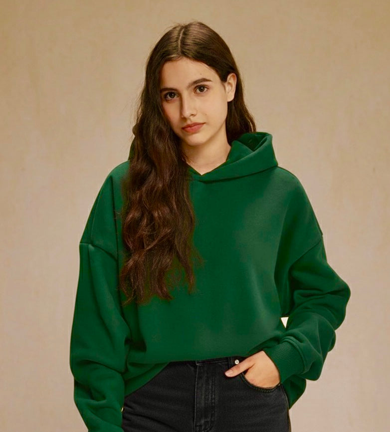 Ladies Drop Shoulder Hoodie - Green
