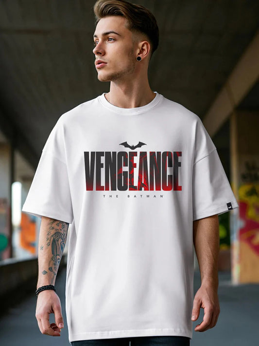 Drop Shoulder White T-Shirt - Venceance Design