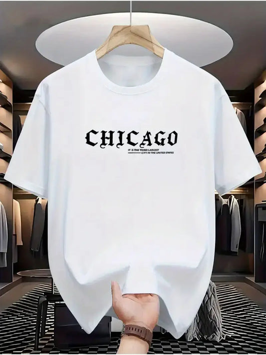 Drop Shoulder Print T-Shirt - Chicago
