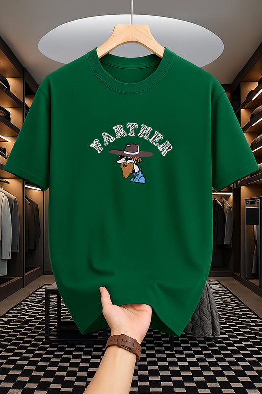 Drop Shoulder Green T-Shirt - Father Design