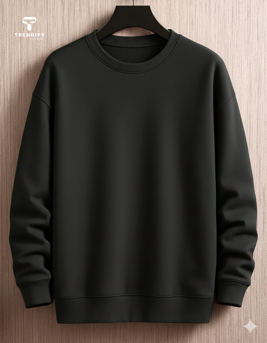 Sweatshirt Black (Drop Shoulder)