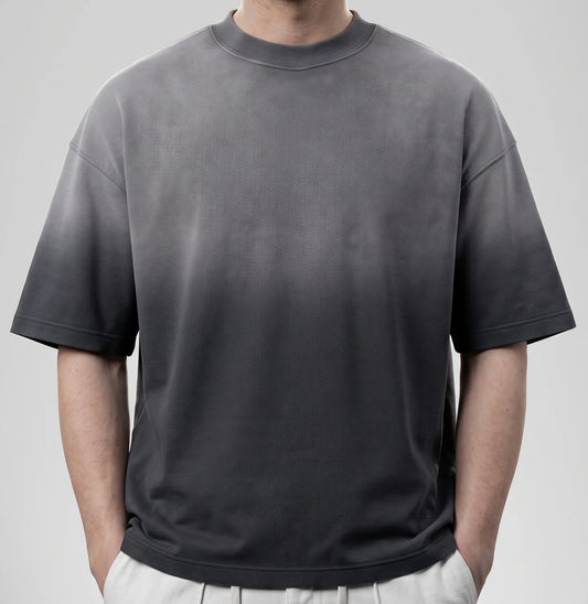Deep Dye Drop Shoulder T-shirt - Midnight Black