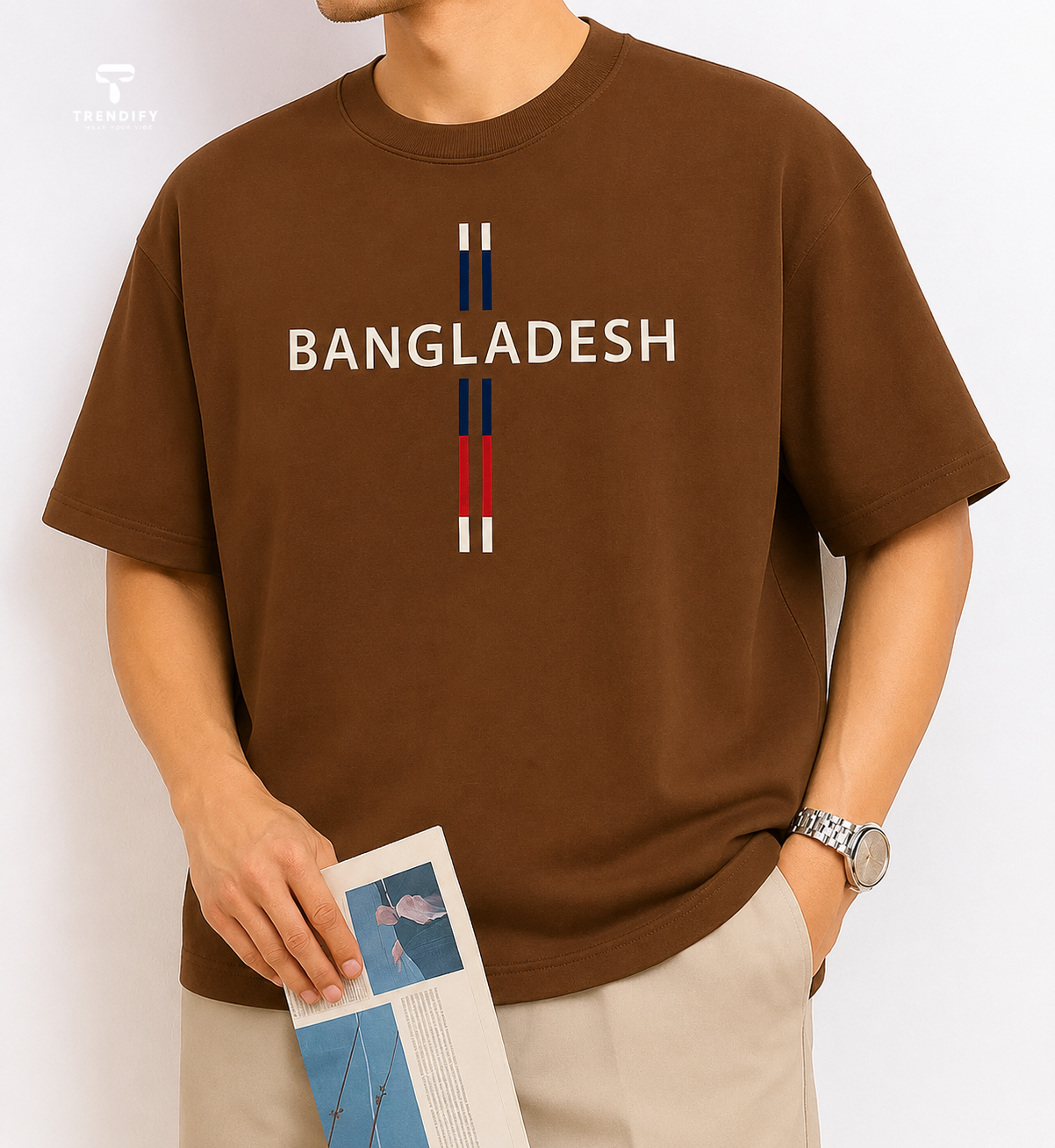 Drop Shoulder Coffee T-Shirt - Bangladesh II