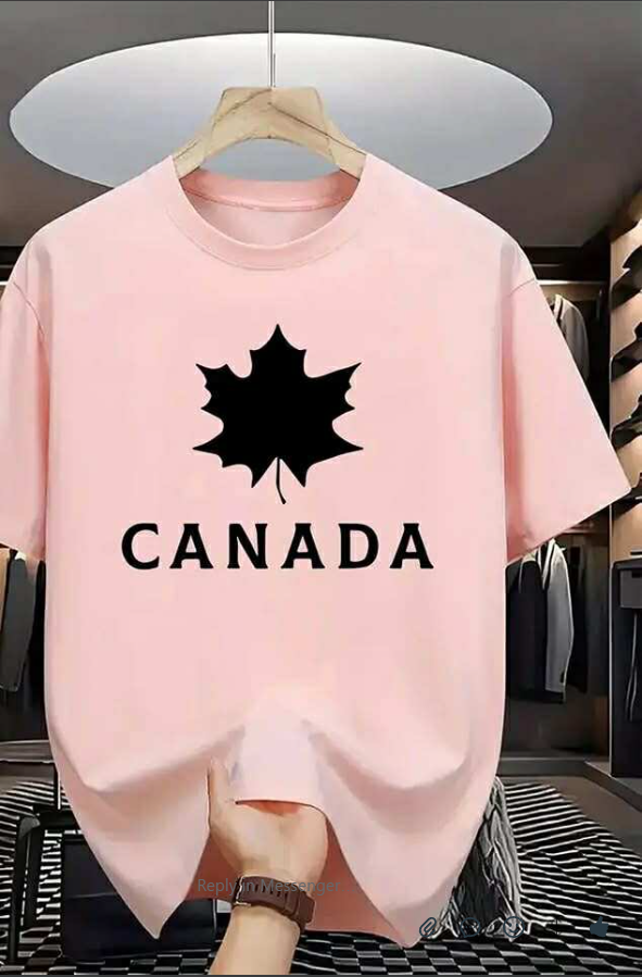 Drop Shoulder Pink T-Shirt - Canada Design