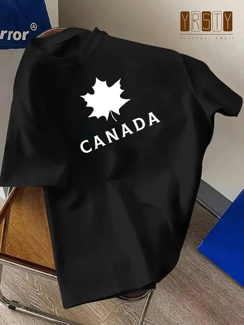 Drop Shoulder Black T-Shirt - Canada Design