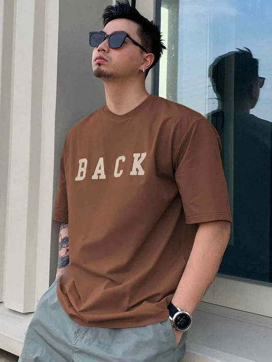 Drop Shoulder Coffee T-Shirt - Back Design