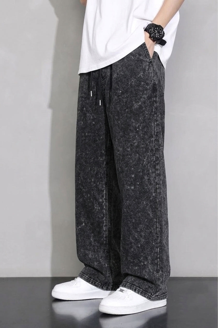 Mens Baggy SweatPants - Black Acid