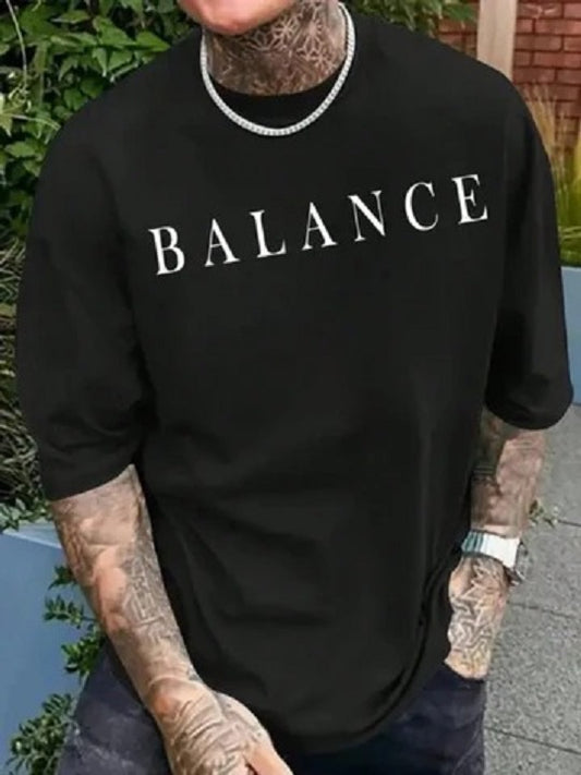 Drop Shoulder Black T-Shirt -  Blance