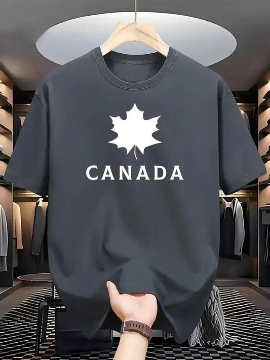 Drop Shoulder Silver Color T-Shirt - Canada Design