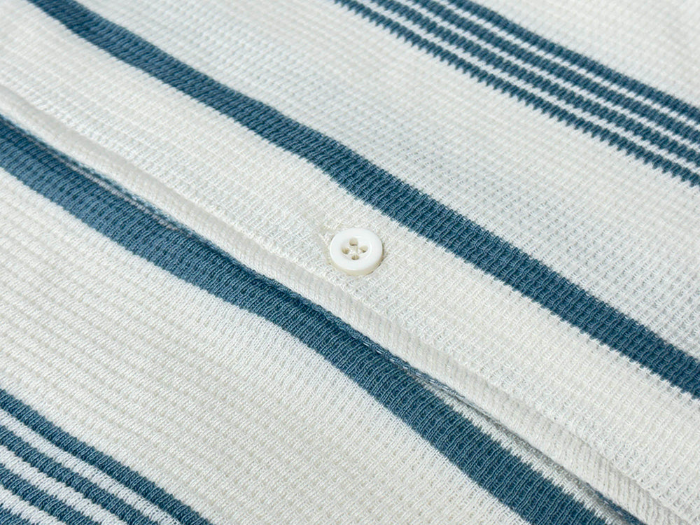 Waffle Stripe Short Sleeve Shirt (Export Quality) - Sky