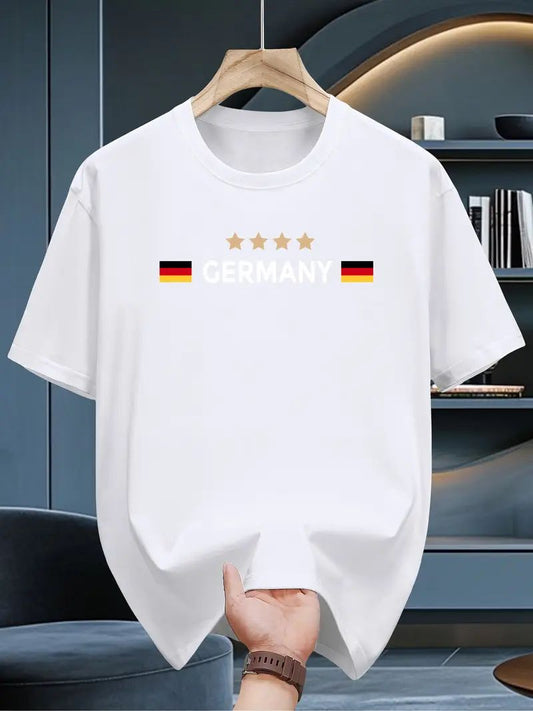Drop Shoulder White T-Shirt - Germany Design