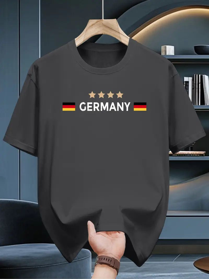 Drop Shoulder Silver Color T-Shirt - Germany Design