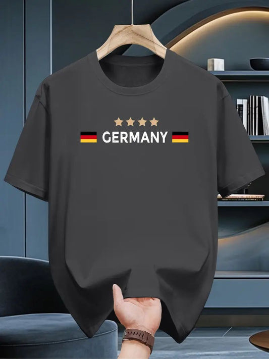 Drop Shoulder Silver Color T-Shirt - Germany Design