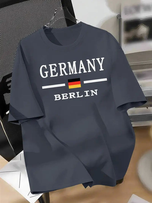 Drop Shoulder Silver T-Shirt - Germany  Berlin Design