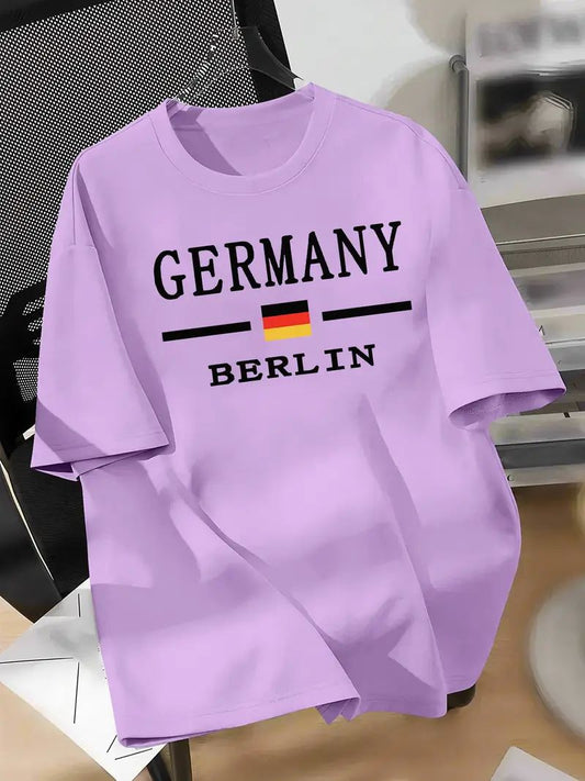 Drop Shoulder Lavender T-Shirt - Germany Design