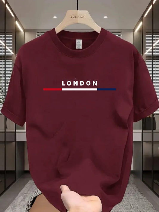 Drop Shoulder Maroon T-Shirt - London Design