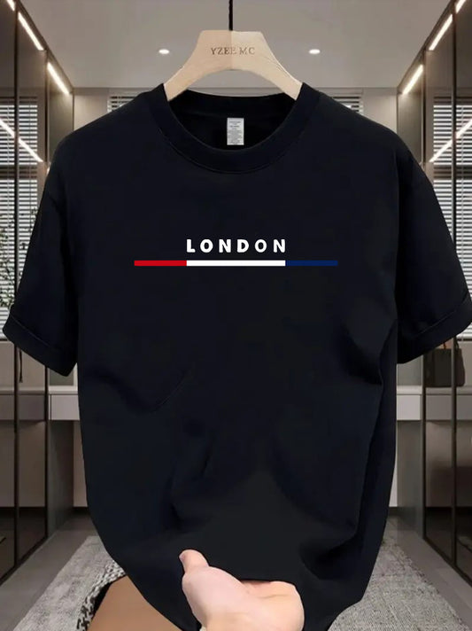 Drop Shoulder Black T-Shirt - London Design
