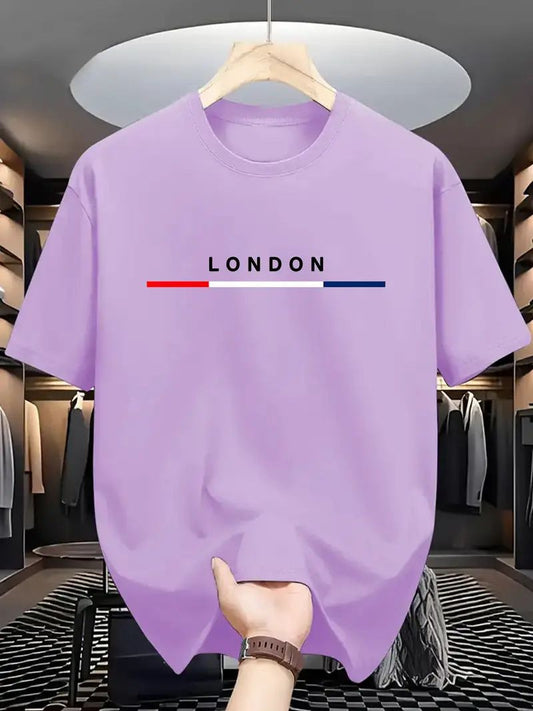 Drop Shoulder Lavender Color T-Shirt - London Design
