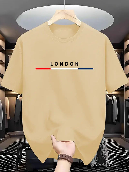 Drop Shoulder Beige color T-Shirt - London Design