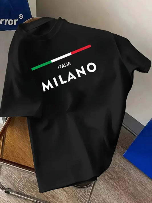 Drop Shoulder Black T-Shirt - Milano Design