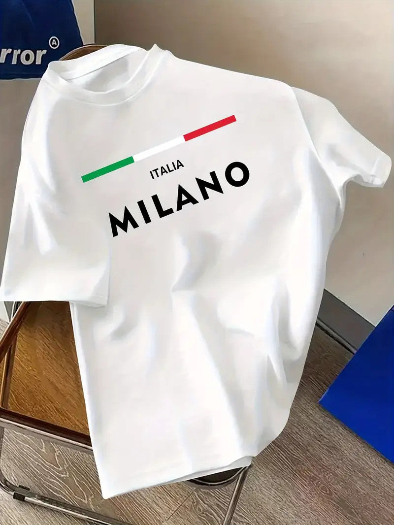 Drop Shoulder White T-Shirt - Milano Design