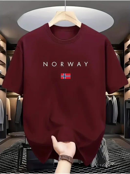 Drop Shoulder Maroon T-Shirt - Norway Design