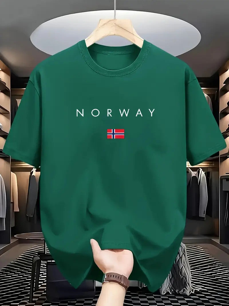 Drop Shoulder Green T-Shirt -  Norway Design