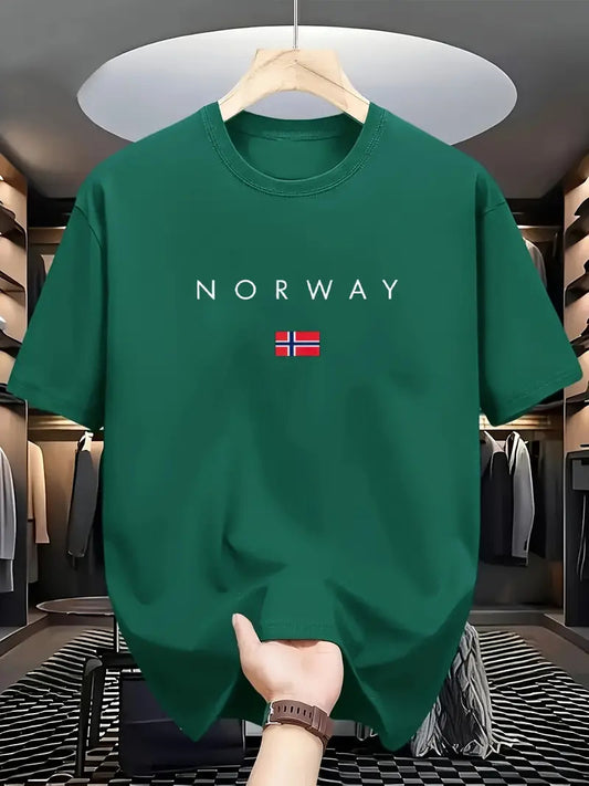 Drop Shoulder Green T-Shirt -  Norway Design