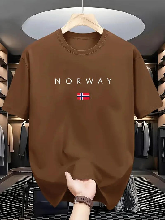 Drop Shoulder Coffee T-Shirt - Norway Design