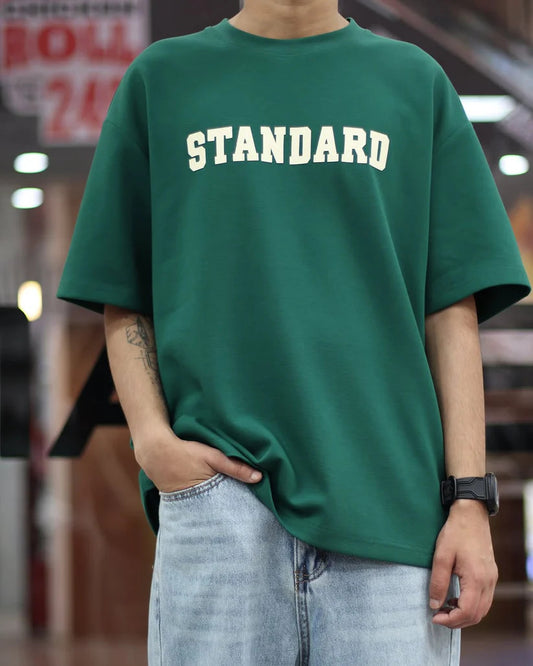 Drop Shoulder Green T-Shirt - Standard Design