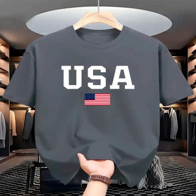 Drop Shoulder Print T-Shirt - USA Design