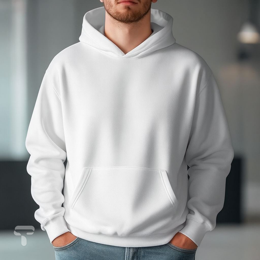 Premium Hoodie white (Drop Shoulder)