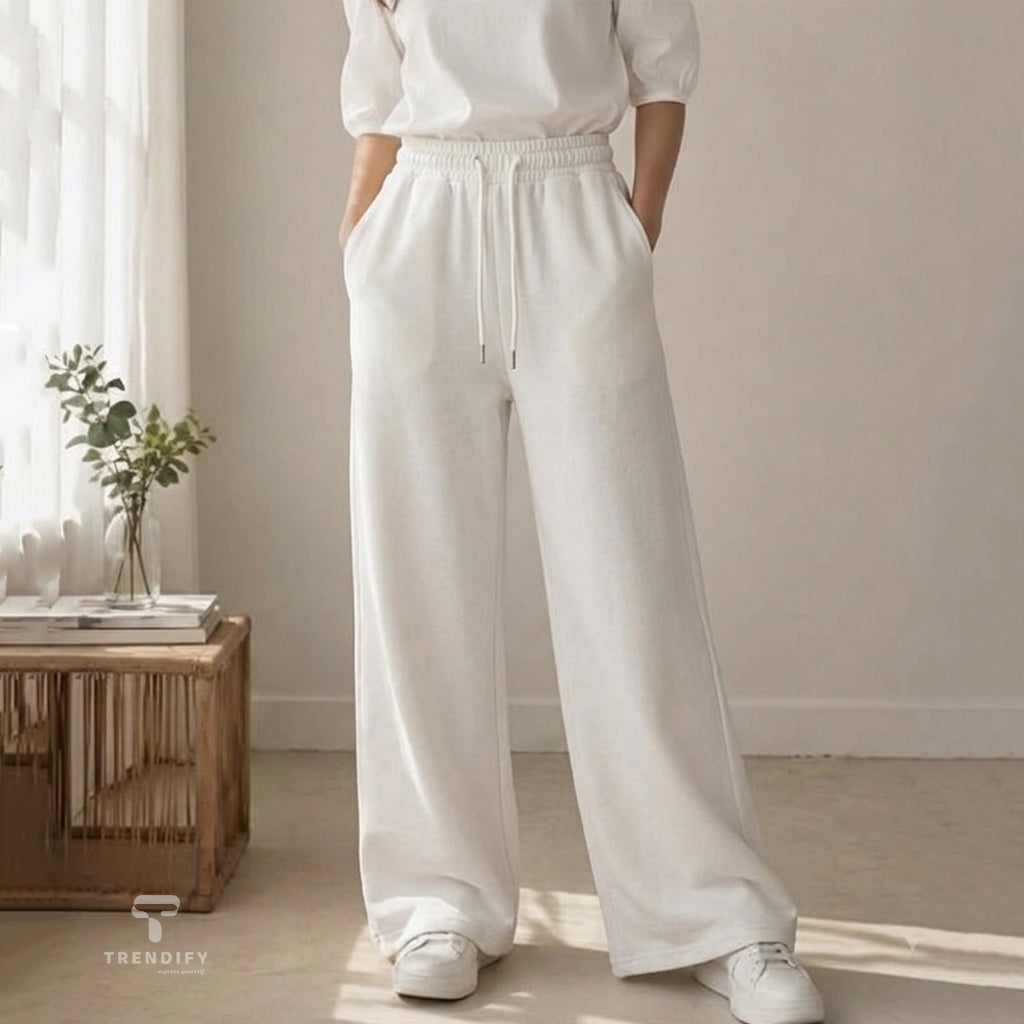 Ladies Baggy Pant - White